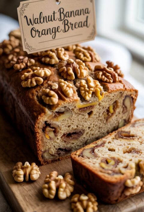 freshly baked walnut bread