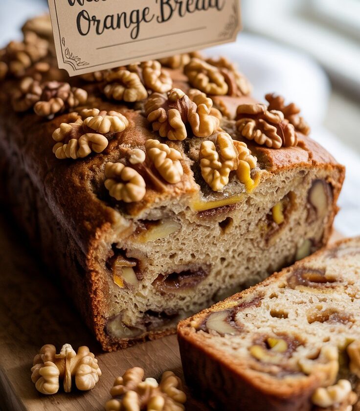 freshly baked walnut bread