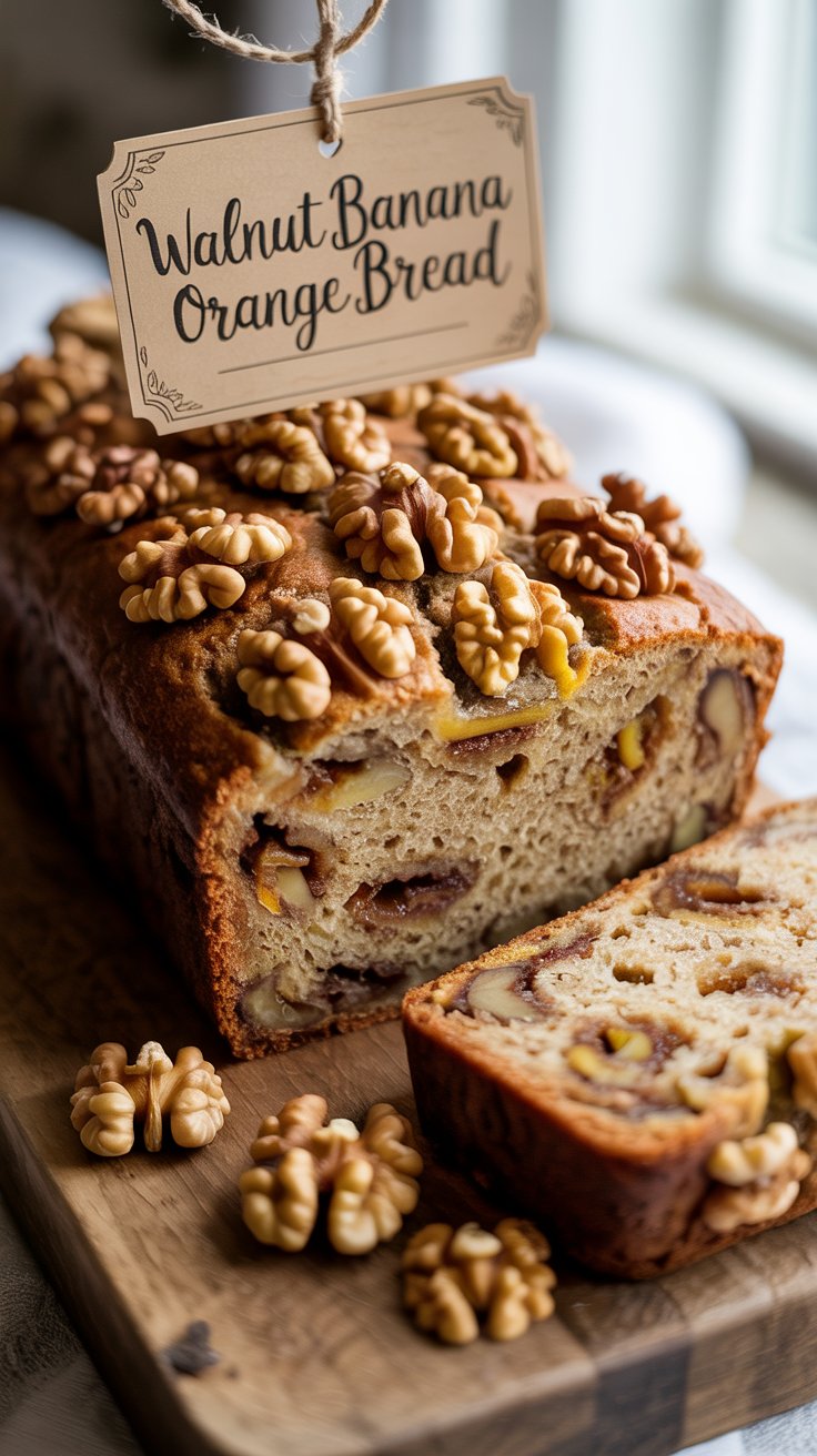 freshly baked walnut bread